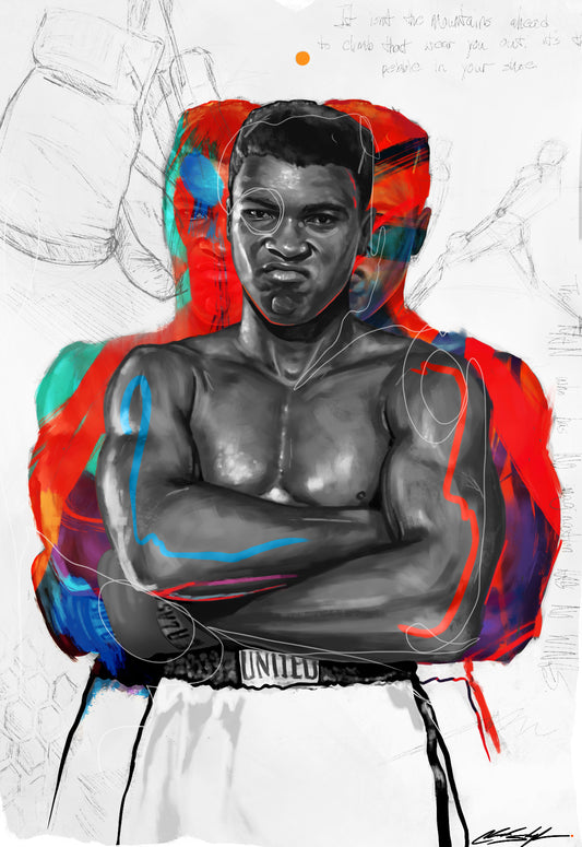 “Ali The Greatest” 24” x 36” Fine Art Print by Chuck Styles